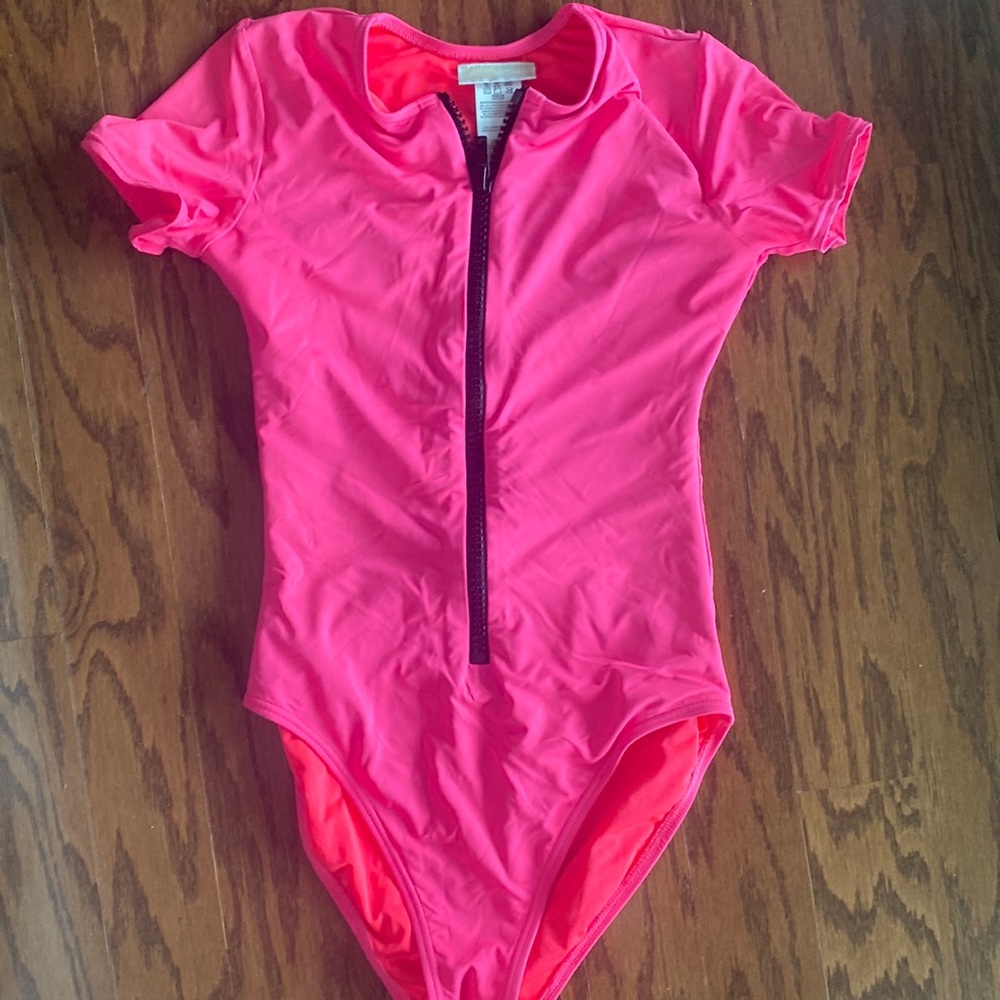 Michael Kors zip up pink bathing suit- worn once